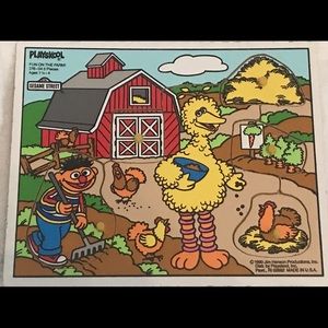 Sesame Street by Jim Henson 1990 vintage 5 piece wooden puzzle - Pre-Owned